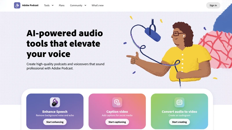 ابزار هوش مصنوعی Adobe Podcast 