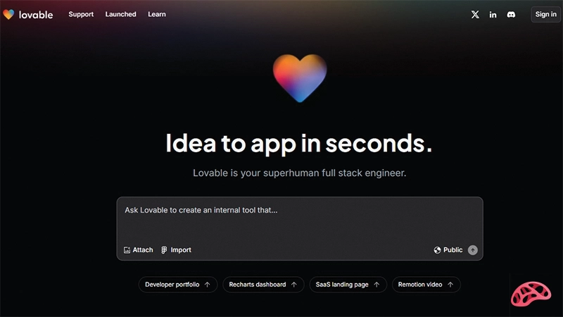 ابزار هوش مصنوعی Lovable AI